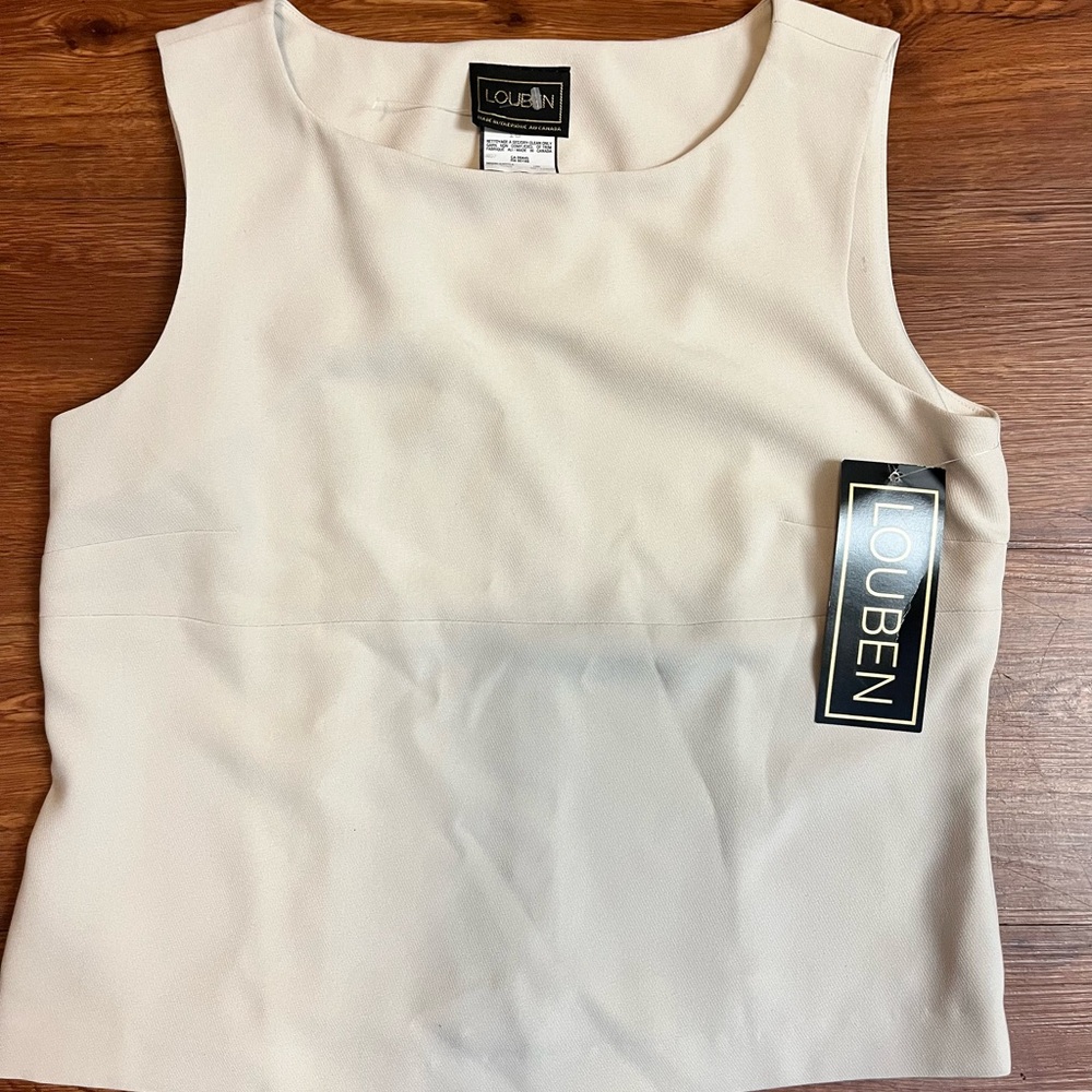 NWT VINTAGE Cream Sleeveless Women's Top SZ 10